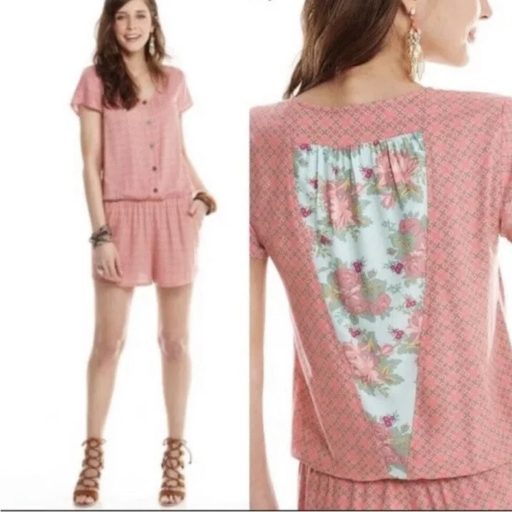 Matilda Jane‎ XS Pink Solstice Romper Geometric Pattern Retro Style Motif